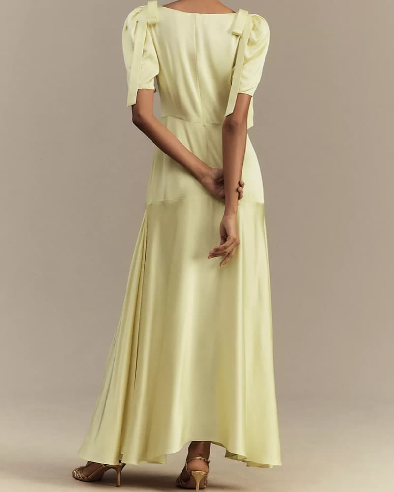 Anthropologie Butter Yellow Silk Maxi - Image 2