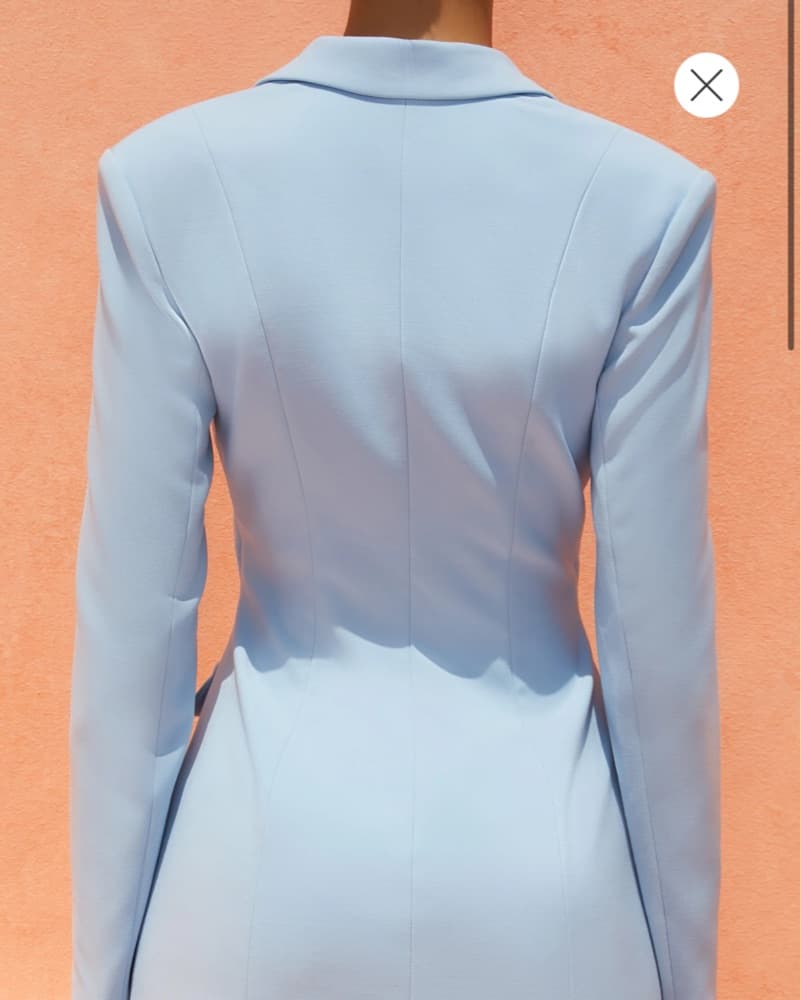 Chic Tailored Sky-Blue Blazer Set - Image 3