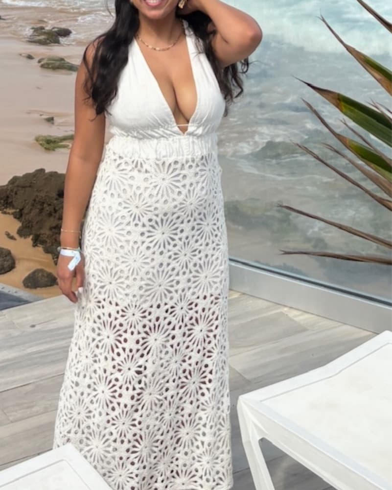 Amy Lynn Linen And Crochet Maxi Dress - Image 4