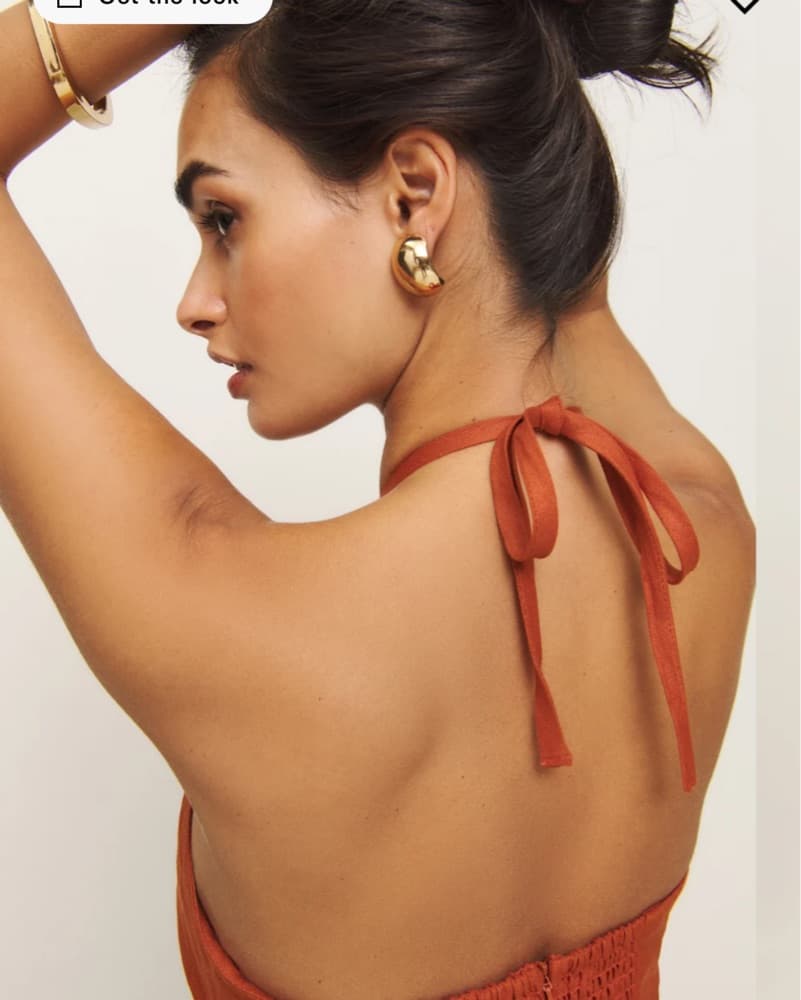 Reformation Orange Linen SadeyDress  - Image 4