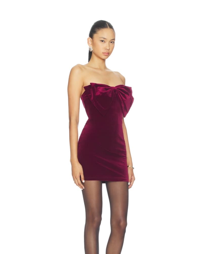 Velvet Minidress With Bow - Image 2