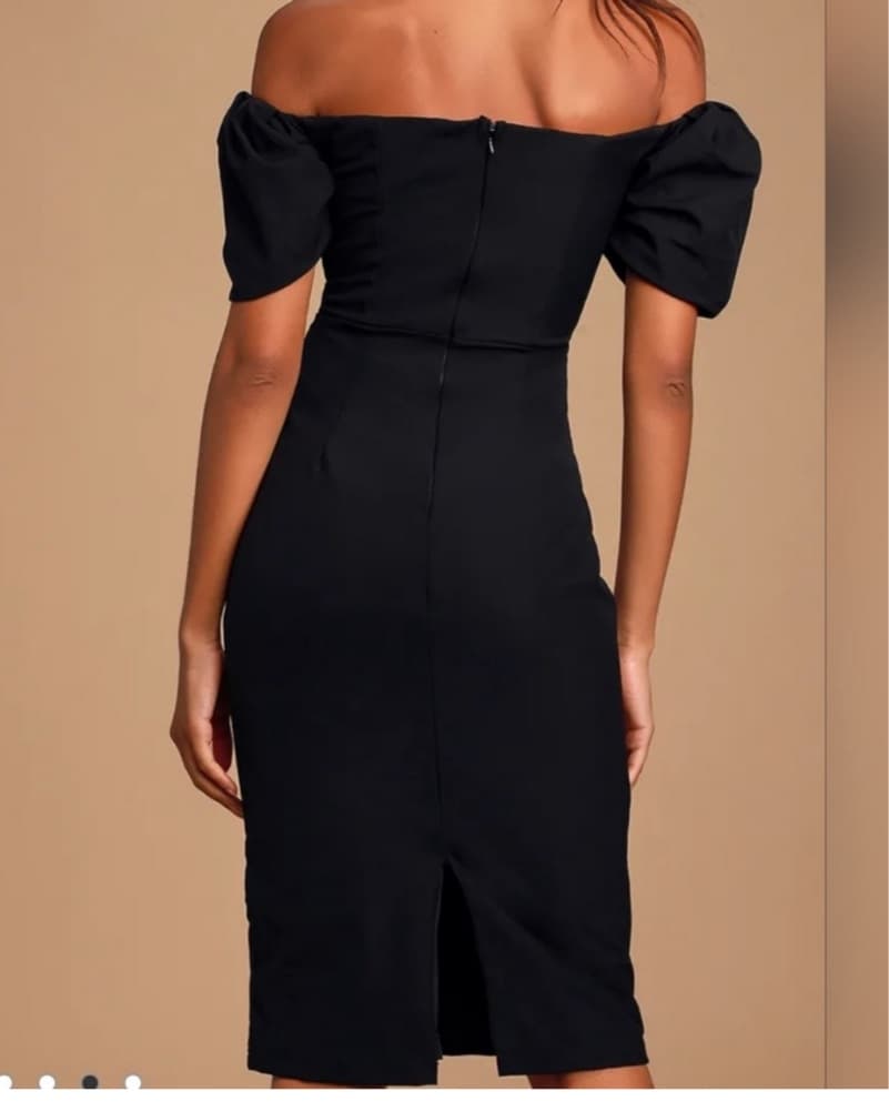 Lulus Black Off-the-Shoulder Dress - S - Image 2