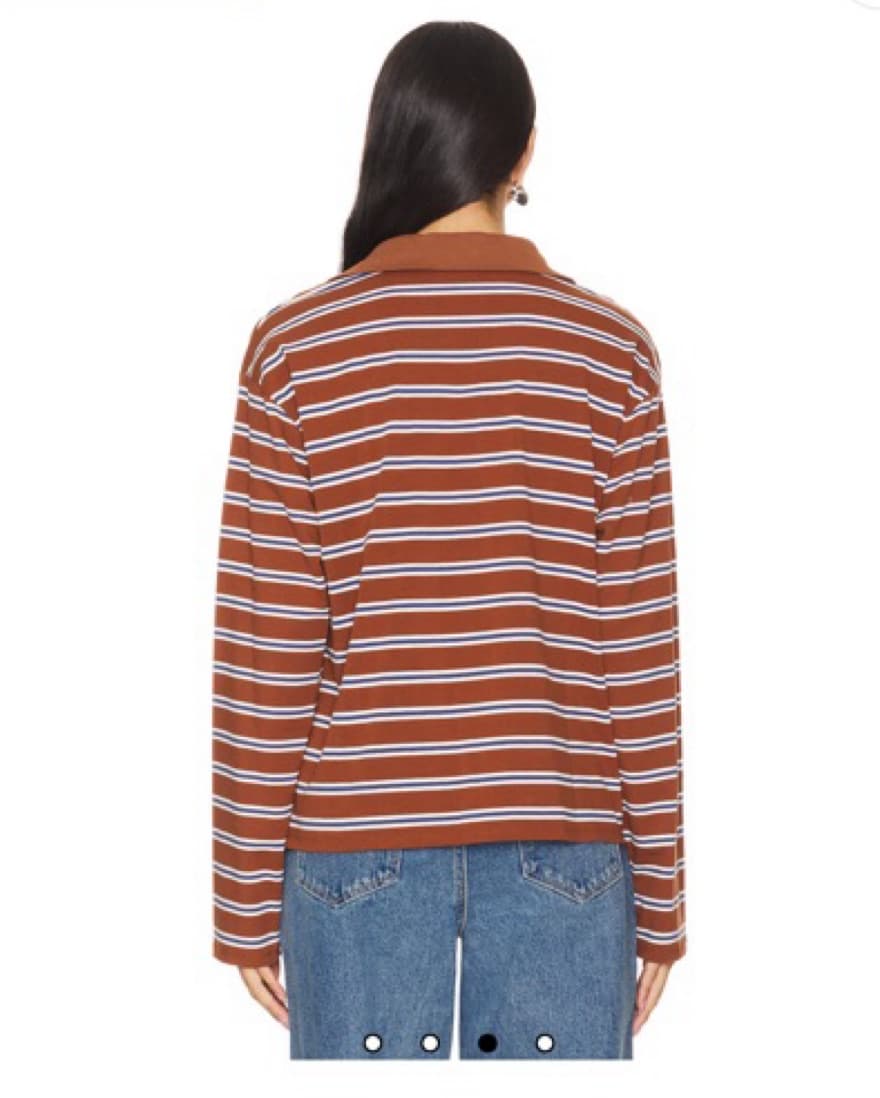 Revolve Brown/Blue Striped Henley  - Image 2