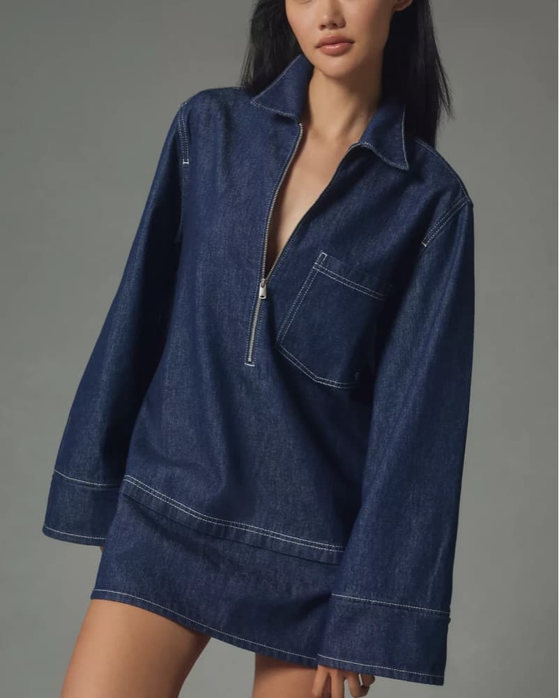 Pilcro Denim Mini Shift Dress - Image 1