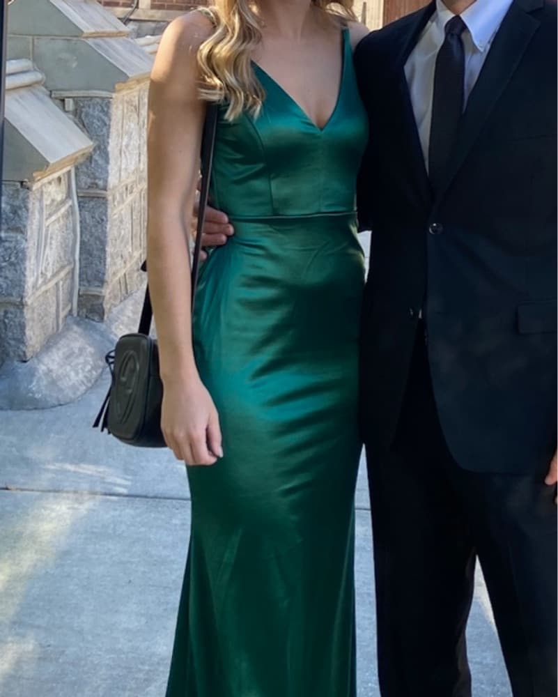Lulus Satin Green Formal Dress - Image 2