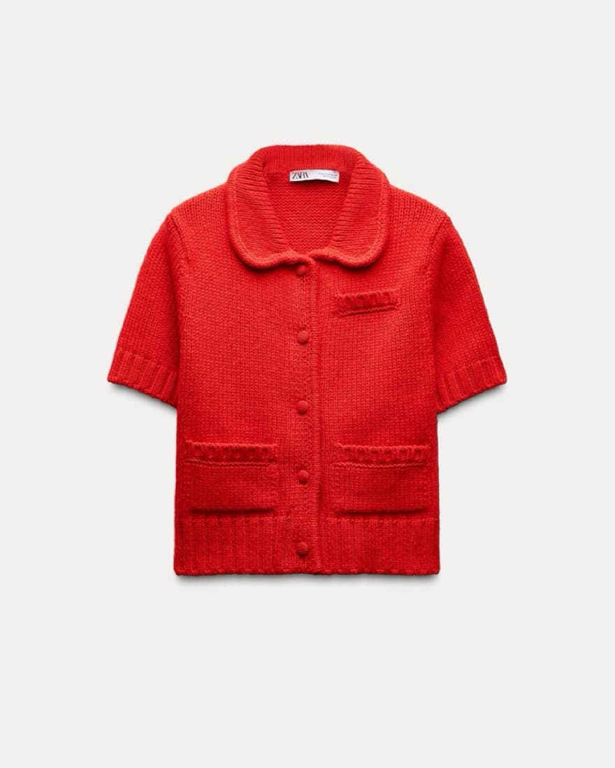 Knit Cardigan With Short Sleeves - Image 3