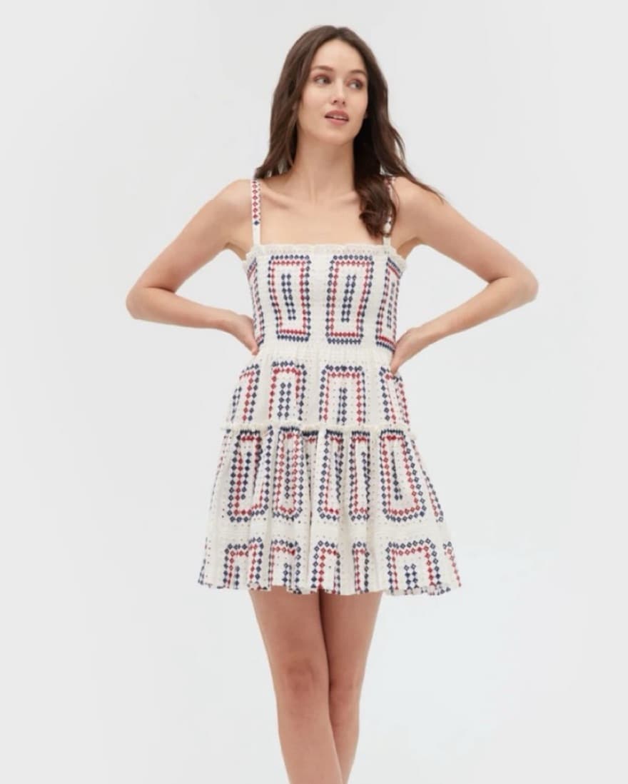 Vibrant Geometric Print Mini Dress - Image 1