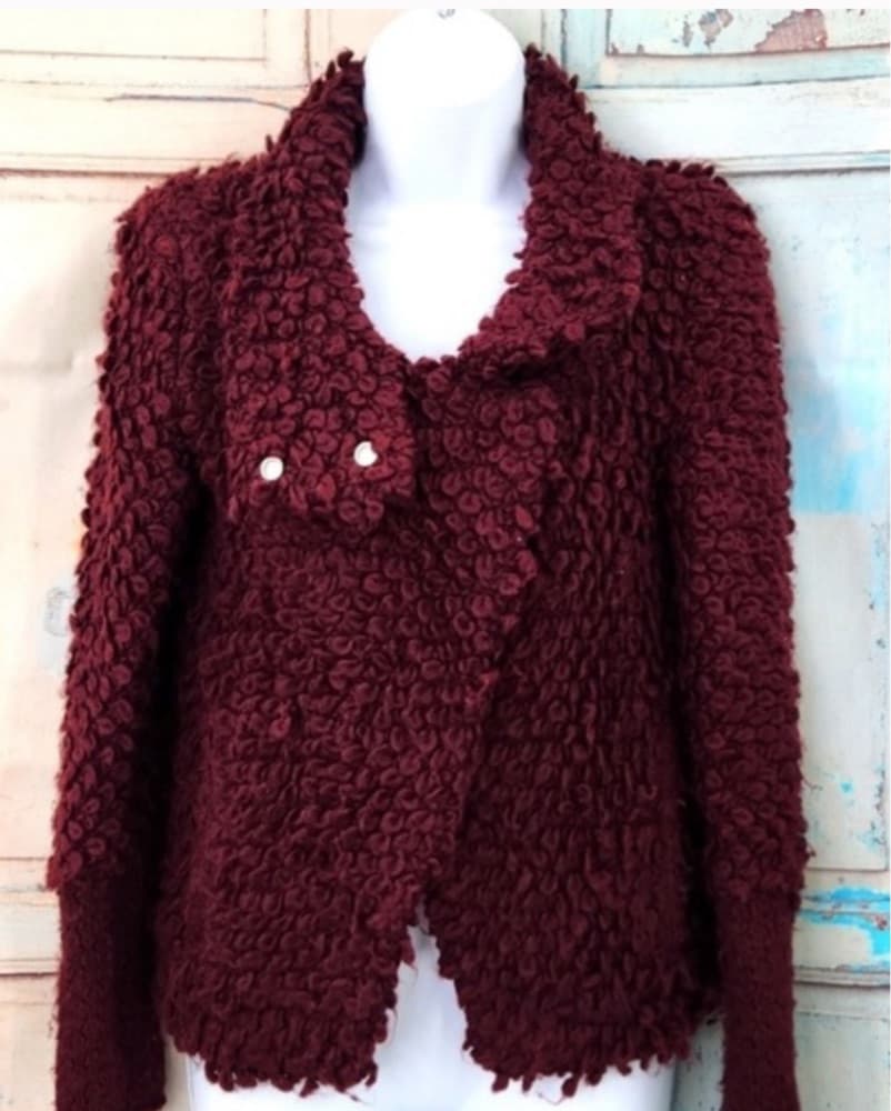 Iro Boucle burgundy Blazer - Image 1