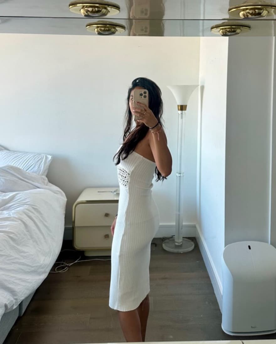 Cream Zara Crochet Midi Dress - Image 4