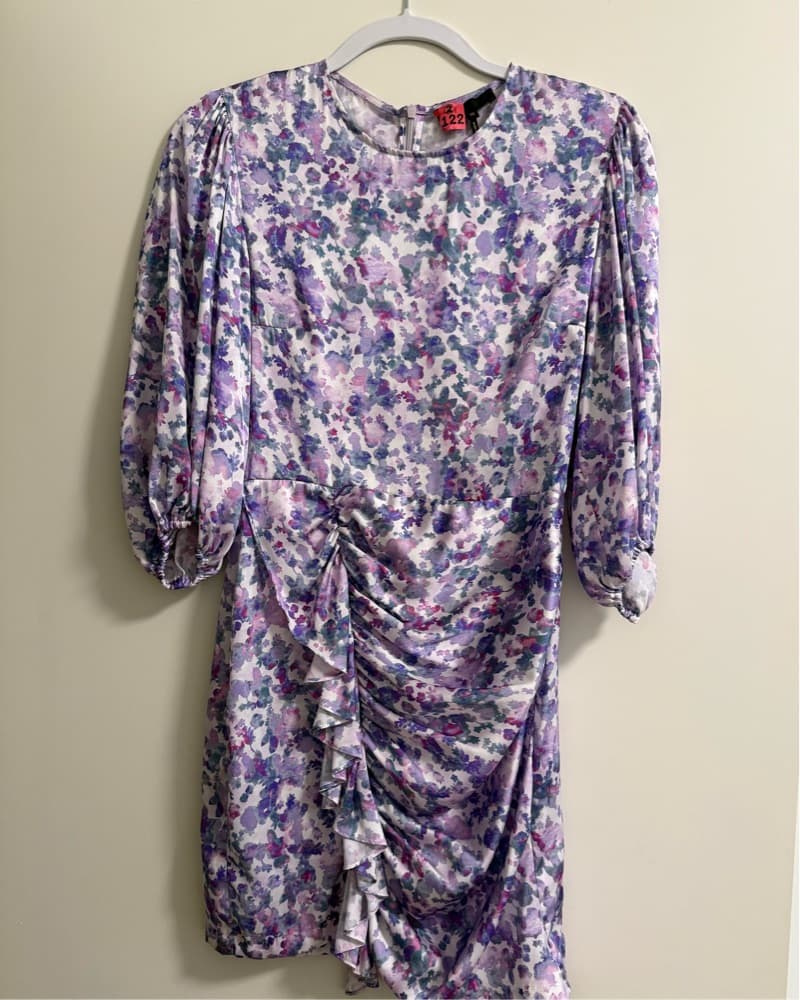 Maje Purple Floral Mini Dress - Image 2