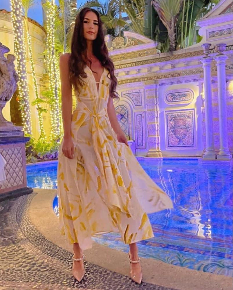 Cult Gaia Long Flowy Yellow Dress - Image 3