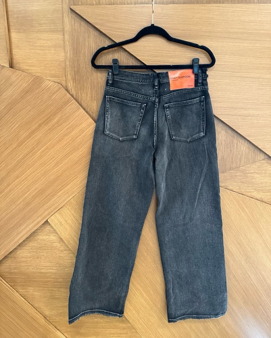 Black Cutout Wide Leg Denim - Image 3