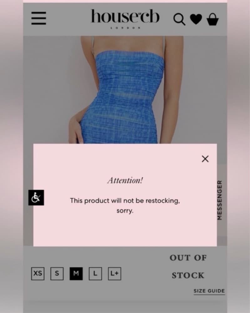 House of CB Ella Mini Dress Sky Blue - Image 3
