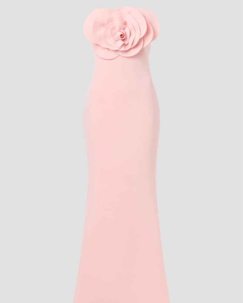 Badgley Mischka Rosette Strapless Gown - Image 4
