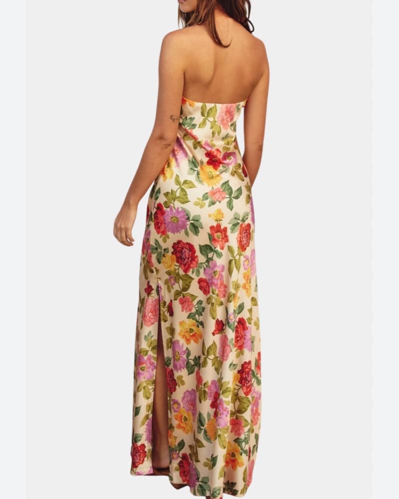 Hausen Floral Strapless Side Slit Maxi - Image 5
