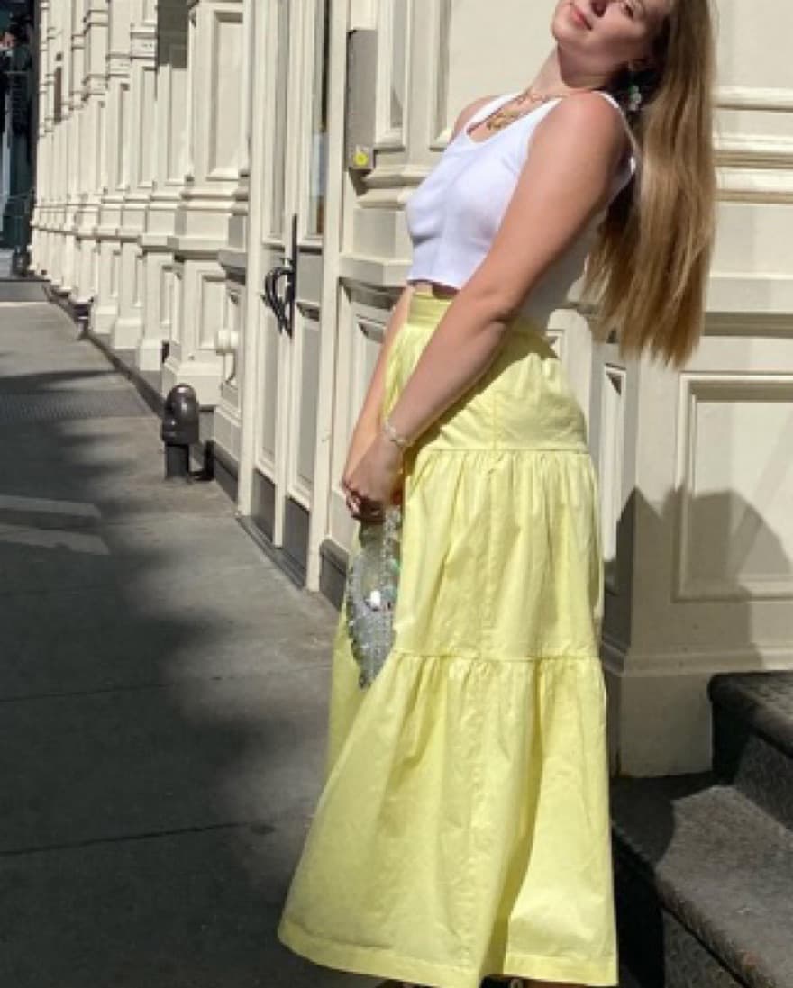 Staud Yellow Maxi Skirt  - Image 1