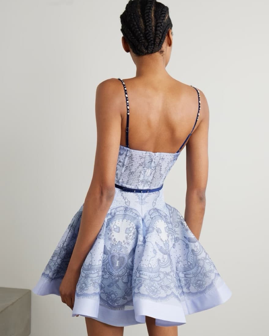 Elegant Lace Overlay Mini Dress - Image 4