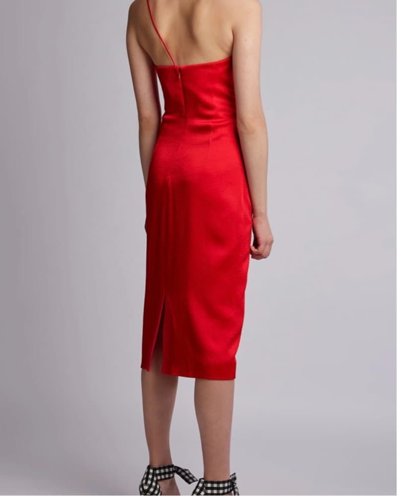 Stunning One-Shoulder Red Cocktail Dress - Image 3