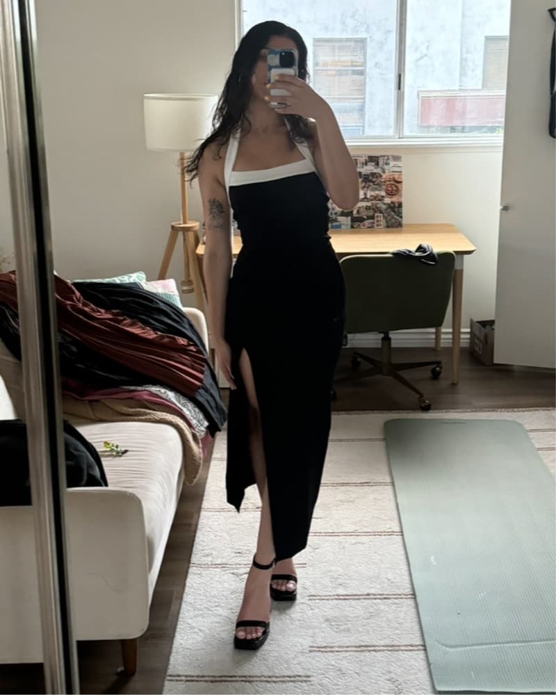 Revolve Black And White Midi Dress - Image 6