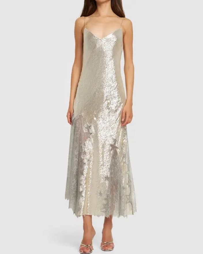 Tory Burch Star Lace Slip Long Dress - Image 1