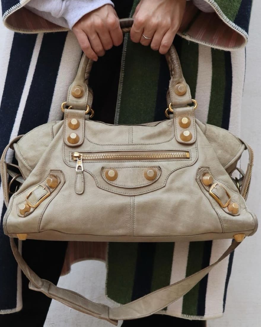 Grey And Gold Balenciaga City Bag - Image 1