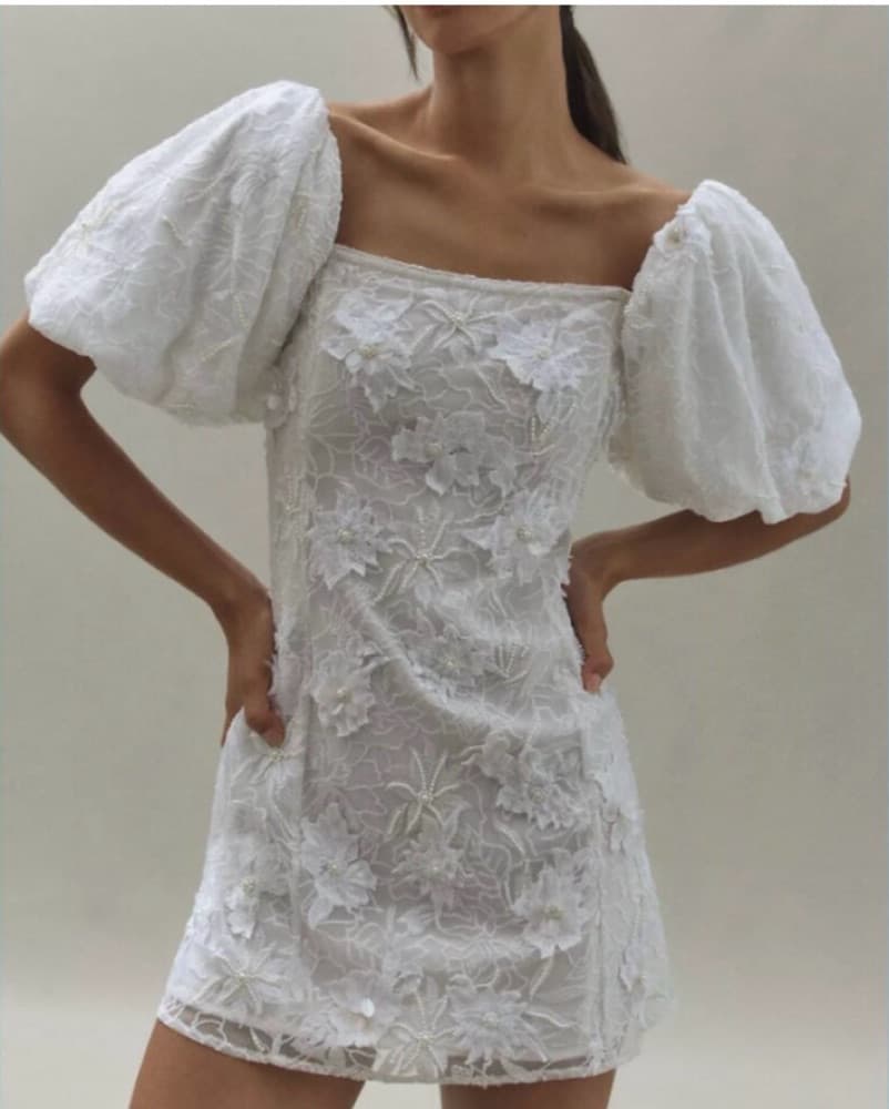 BHLDN 3D Floral mini dress - Image 1