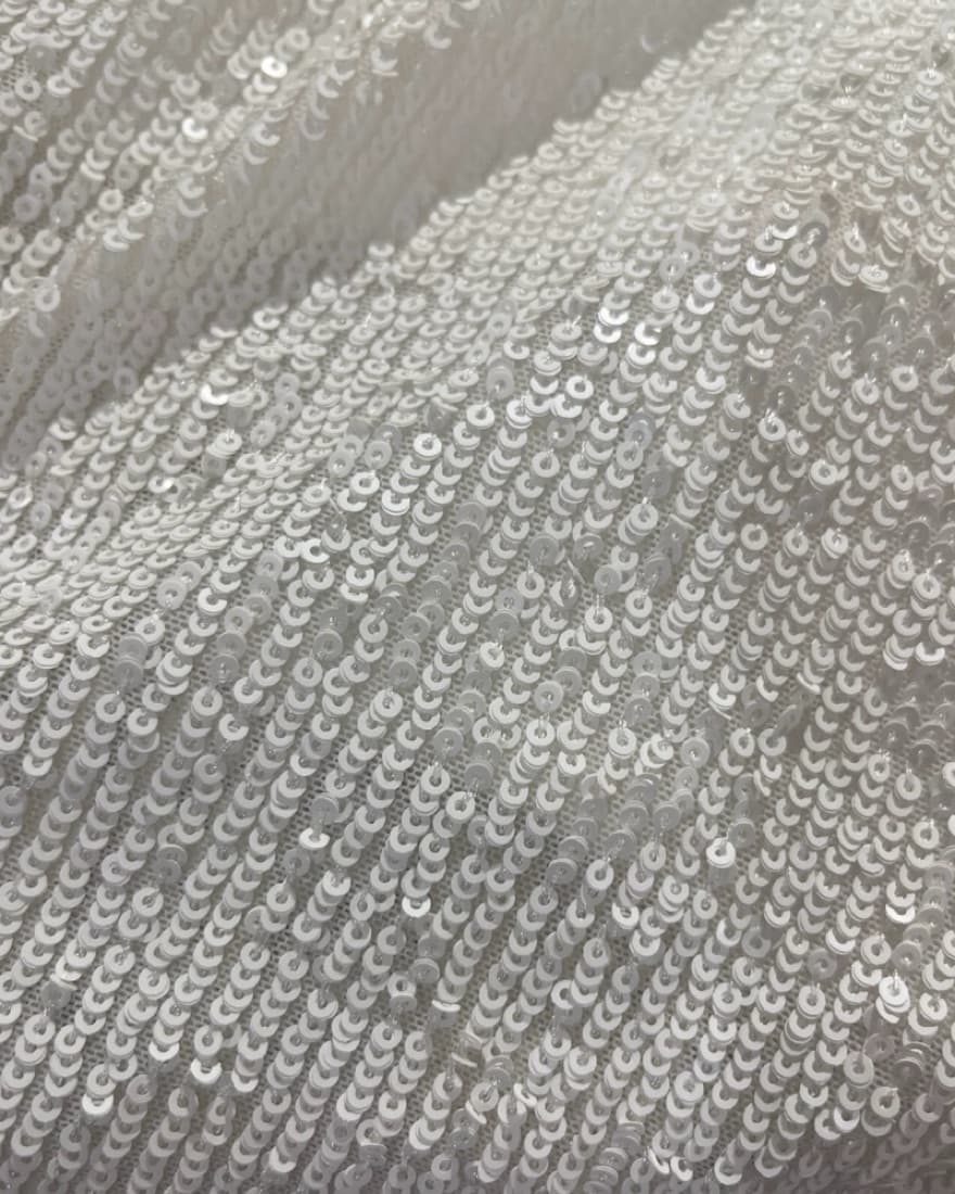 White Sequin Nicole Bakti Gown  - Image 5