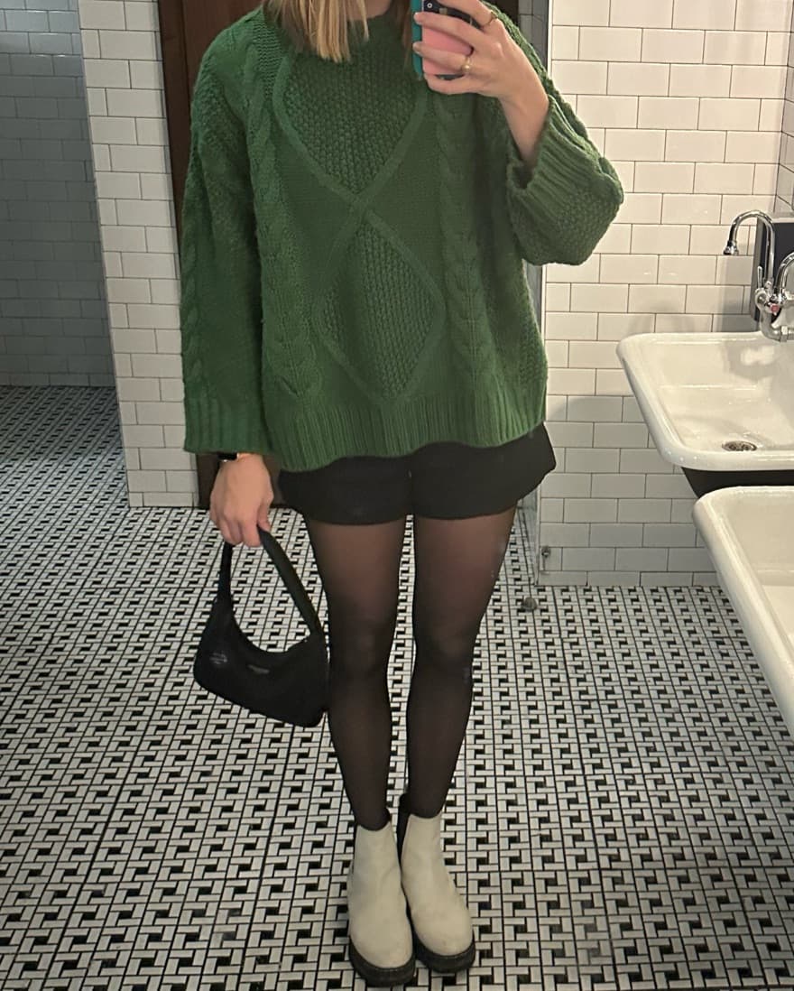 Green Cable Knit Sweater - Image 4
