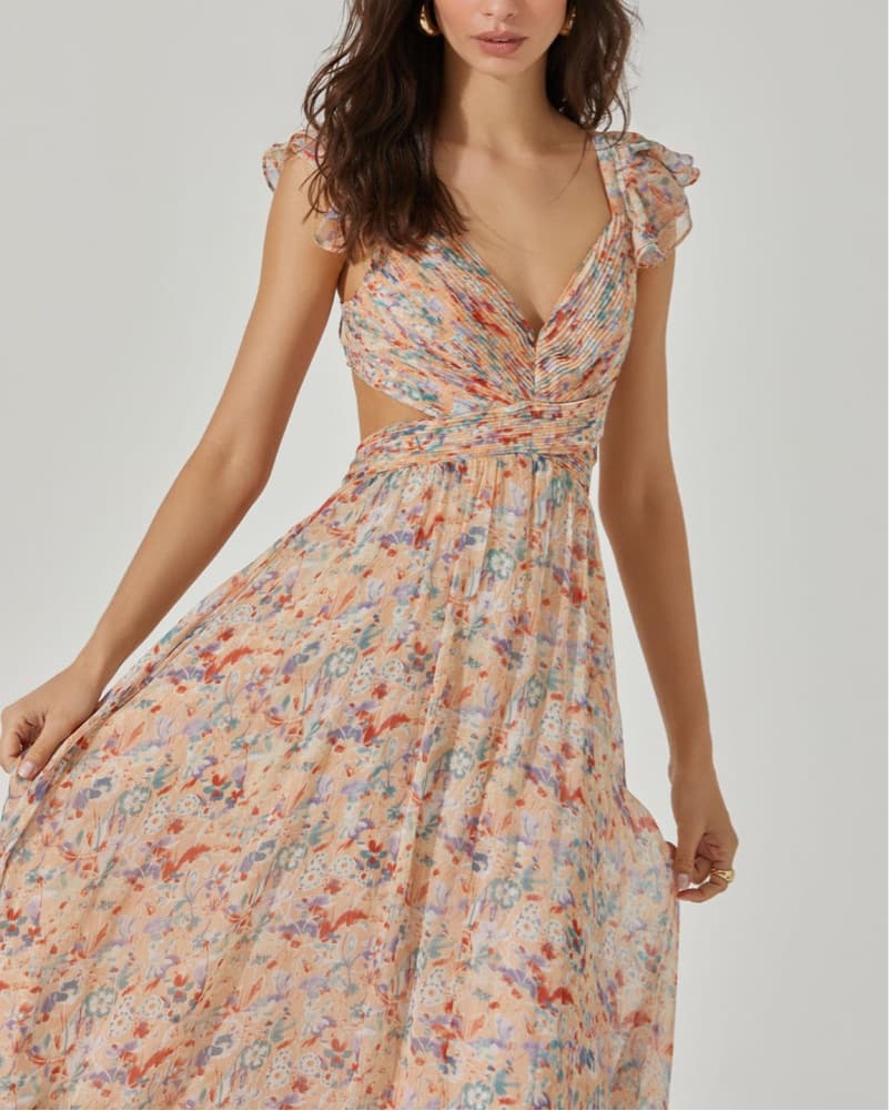 Primrose Floral Strappy Back Maxi Dress  - Image 3