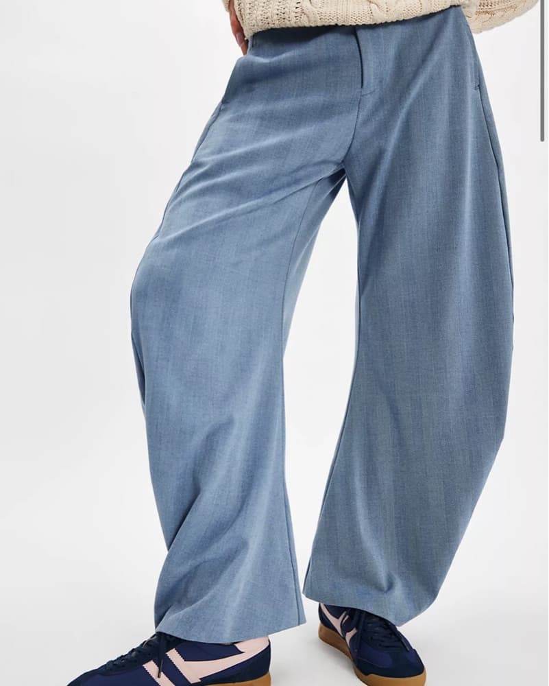 Pinstripe Barrel Trousers - Image 1