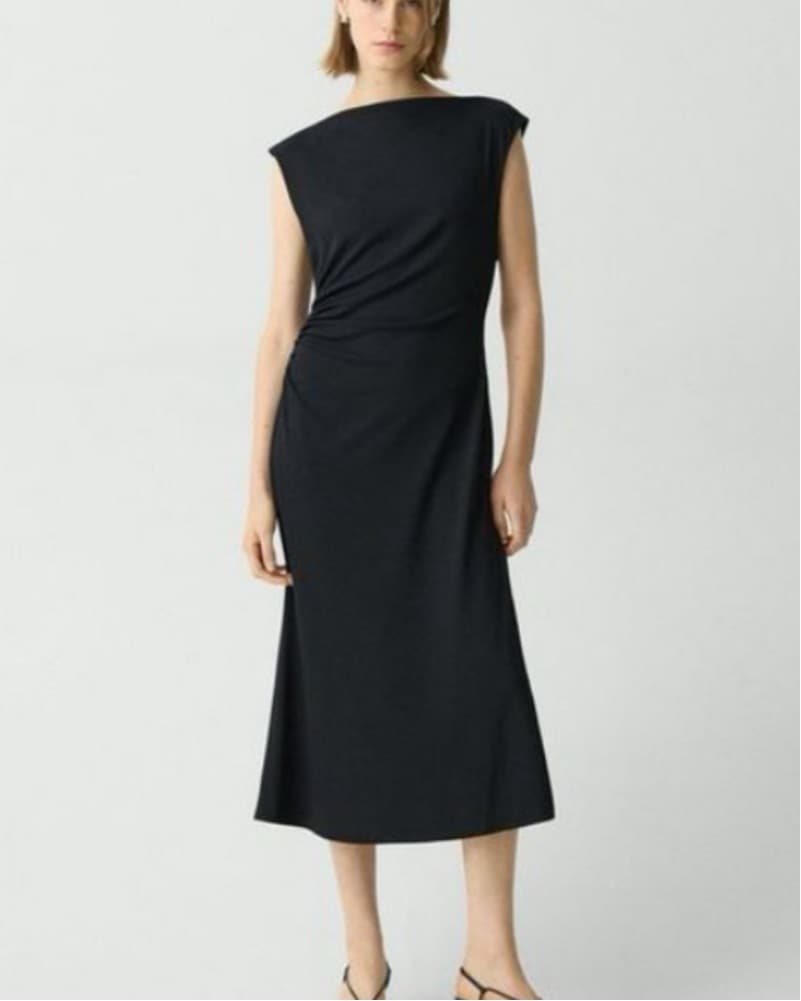 Elegant Black Midi Dress - Image 2