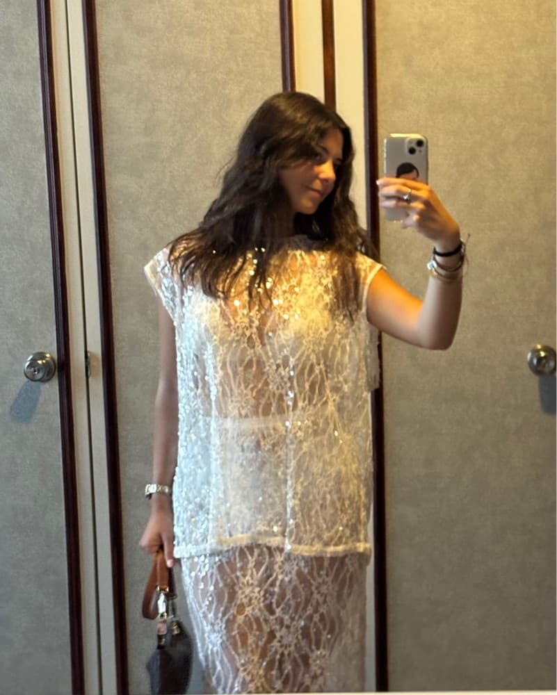 VRG GRL DEVYN SEQUIN TOP WHITE - Image 3