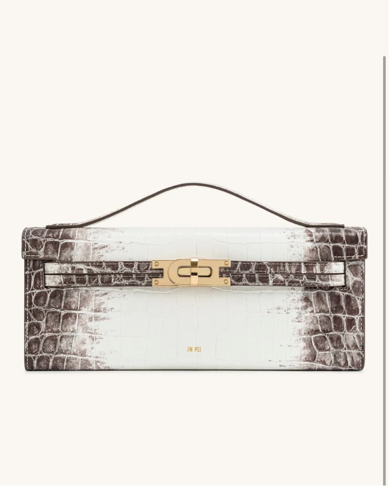 Sophisticated Croc-Embossed Leather Clutch - Image 2
