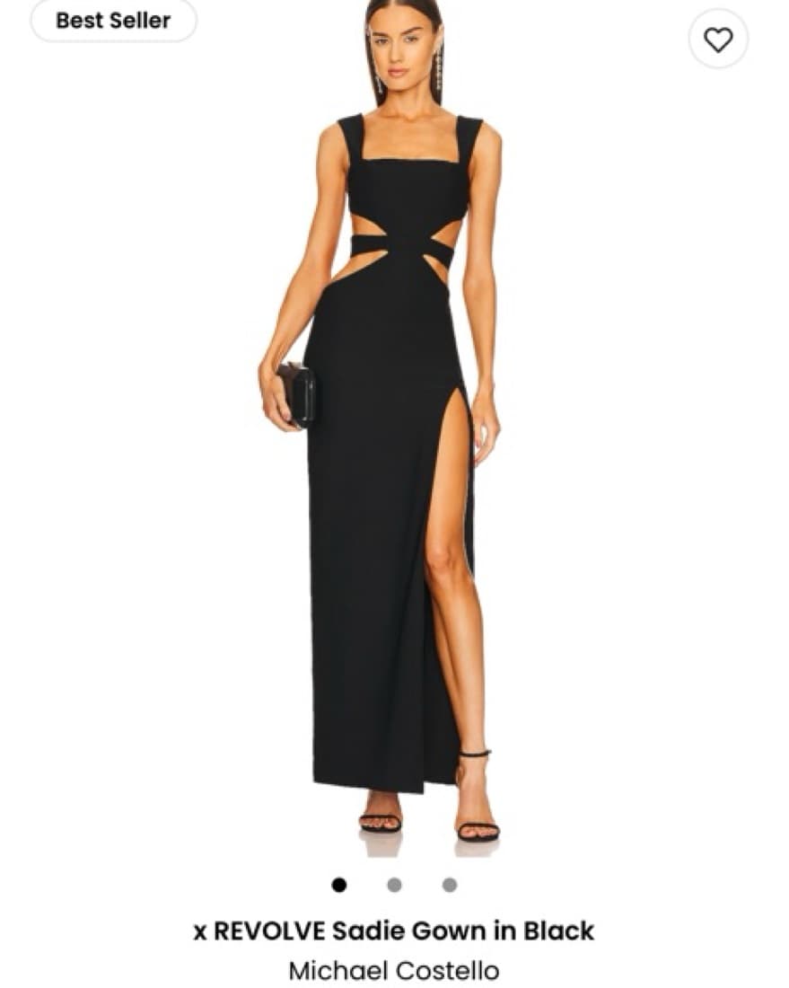 Michael Costello Black Cutout Gown - Image 1