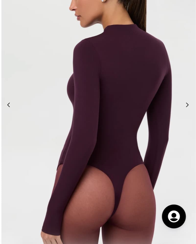 Plum Bodycon Bodysuit And Skirt Set - Image 6