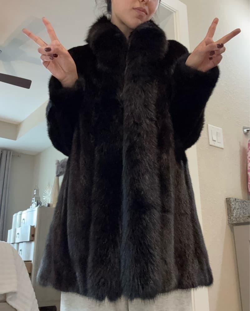 Black Mink Coat - Image 2