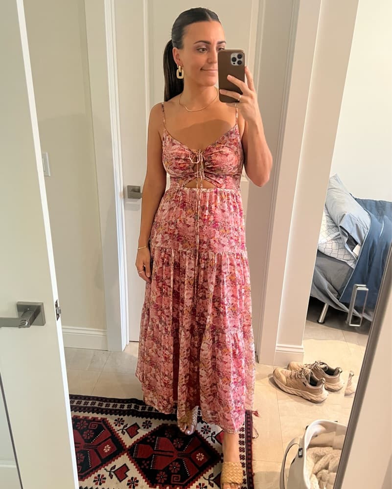 ASTR The Label Pink Floral Long Dress - Image 1