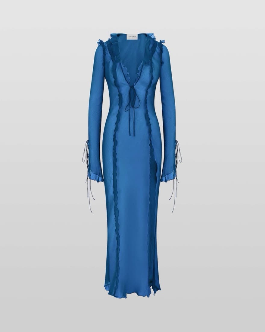 Rat And Boa Farretti Dress Blue - Image 3