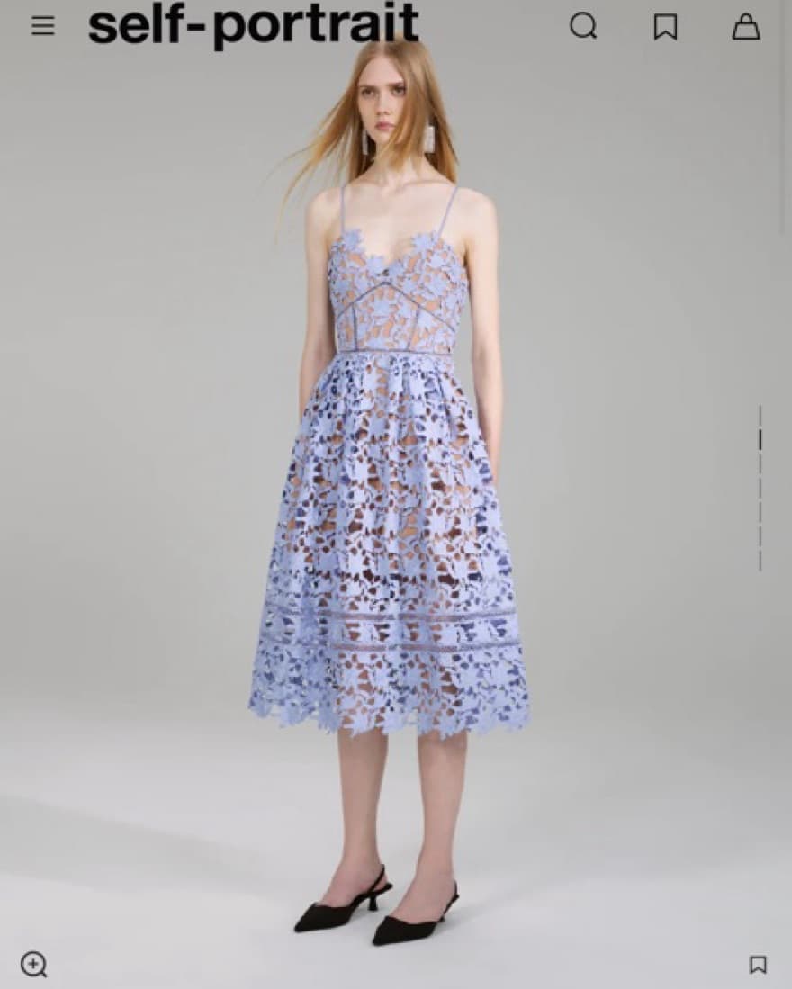 Self portrait Midi Lace Dress (Azaelea) - Image 2