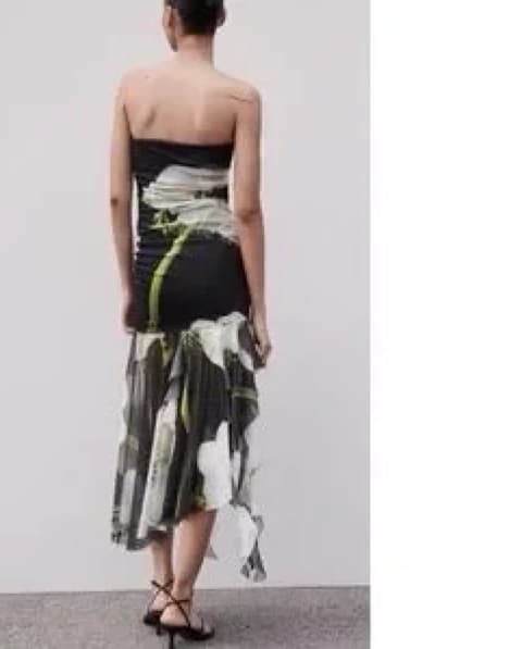 Strapless Printed Tulle Dress  - Image 3