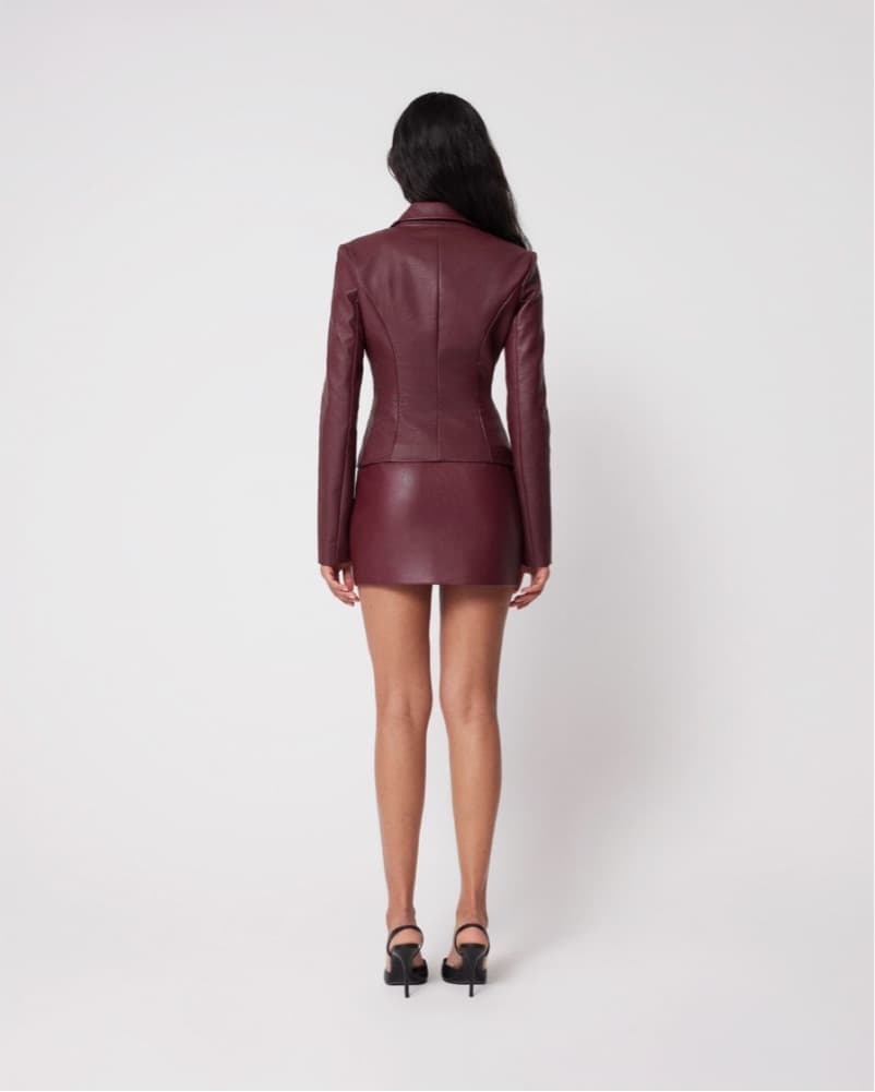 KHY Faux Leather Fitted Blazer - Image 3