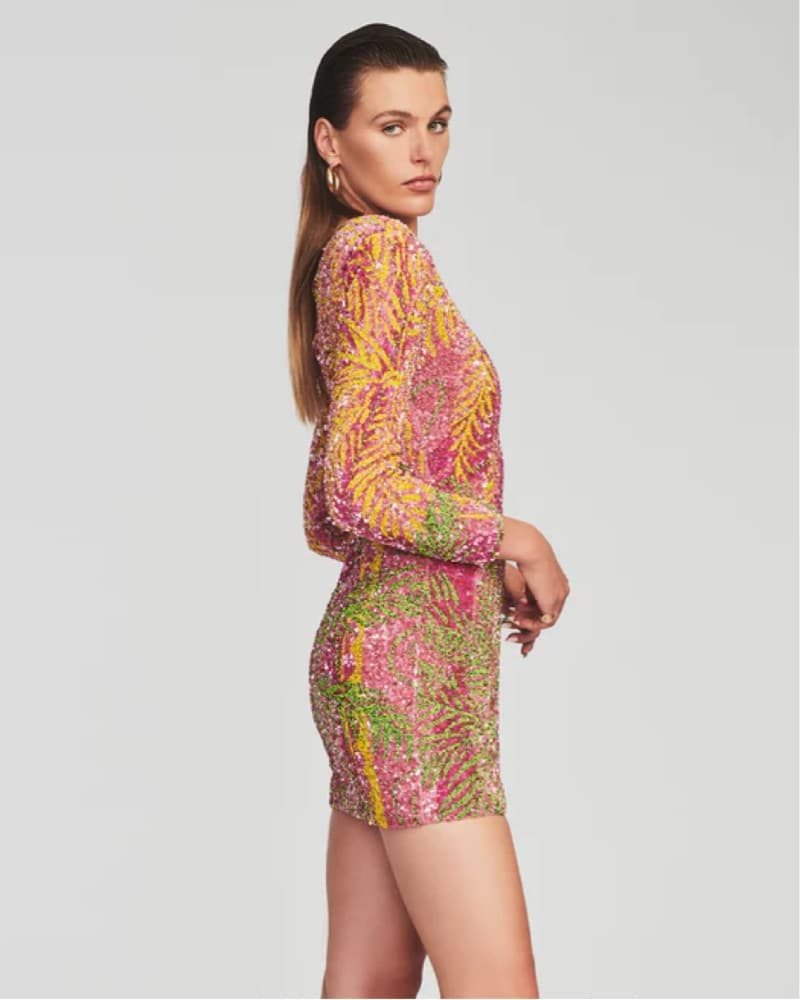 Retrofête Sequined Palm Dress - Image 5