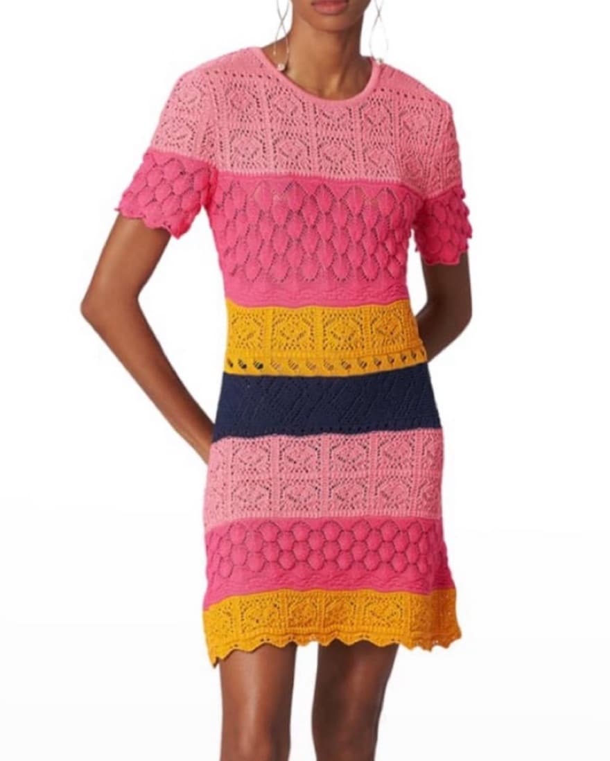 Carolina Herrera Multicolor Crochet Dres - Image 1