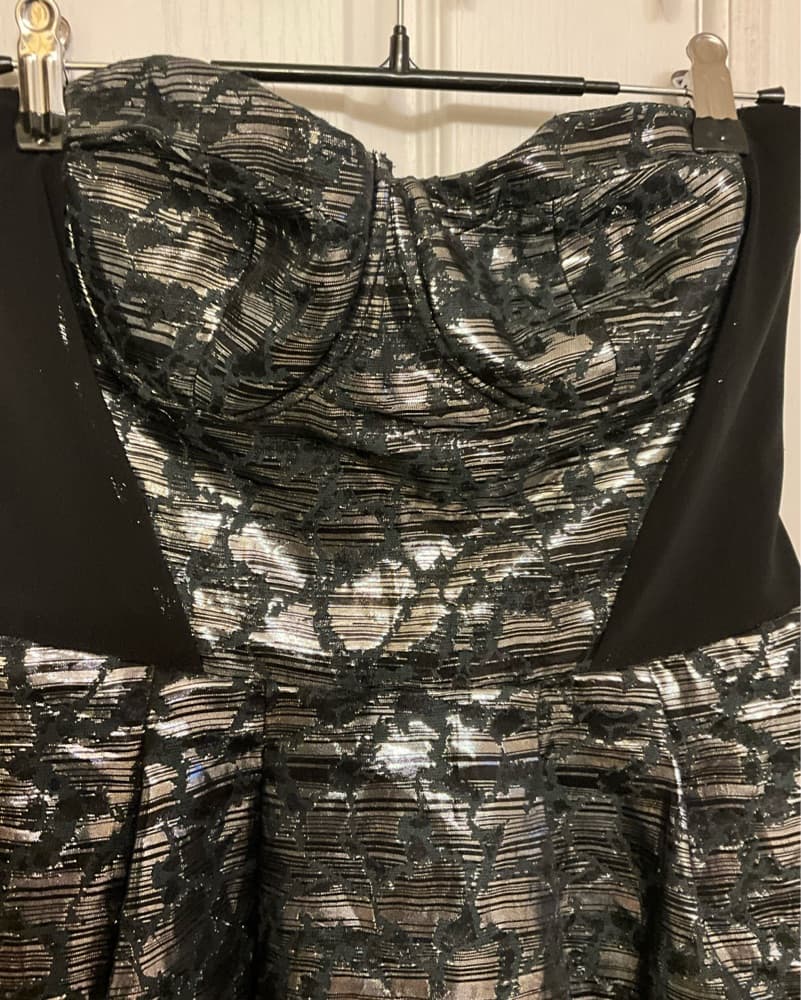 Bebe Black Metallic Bustier Mini Dress - Image 2