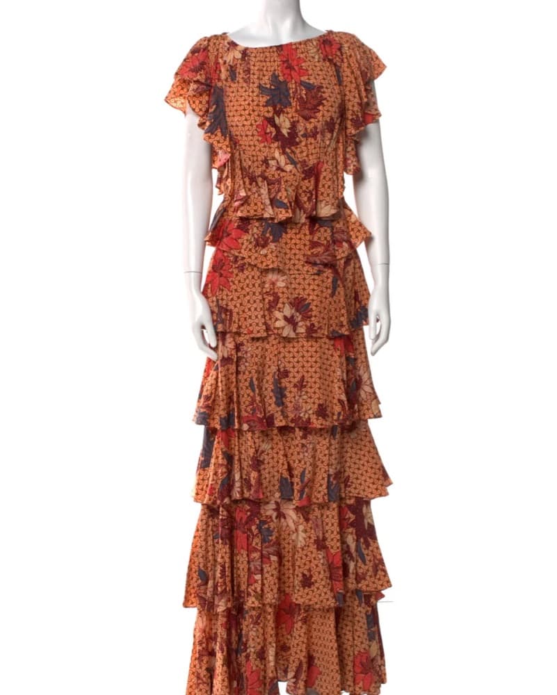 Ulla Johnson Silk Tiered Dress - Image 2