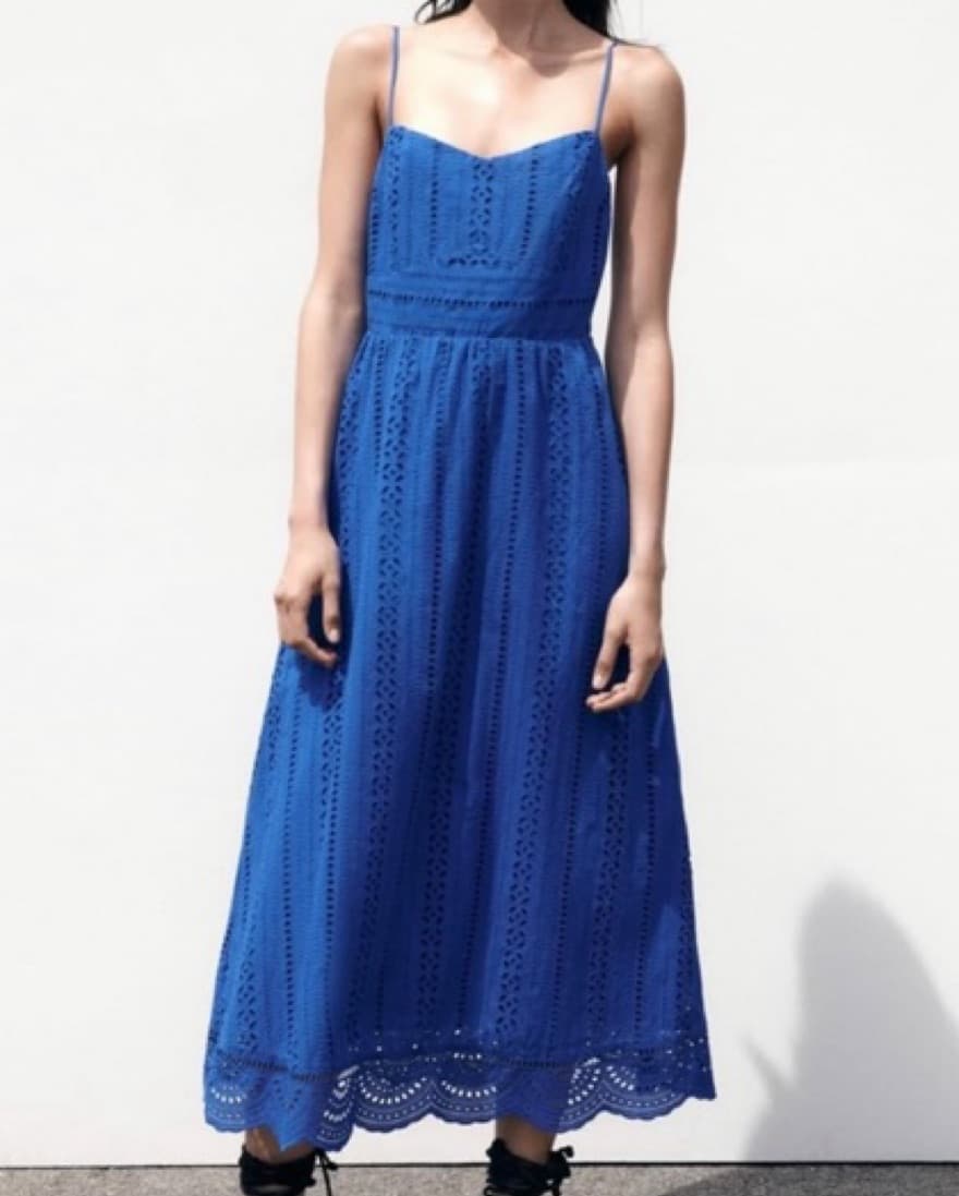 ZARA Eyelet Midi Dress - Image 1