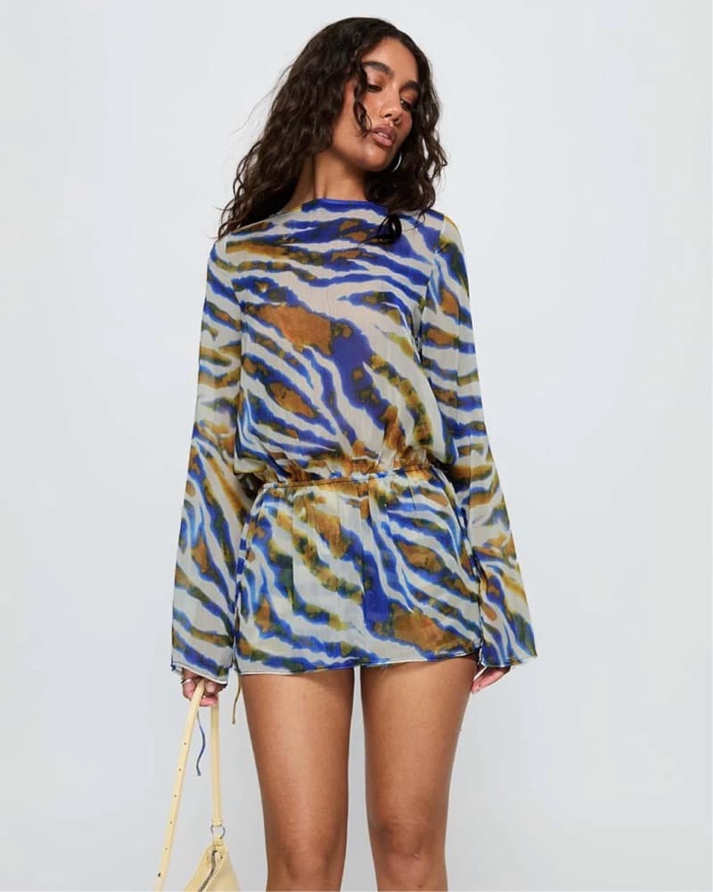 Zebra Multi-Colored Mini Dress w/ Shorts - Image 1