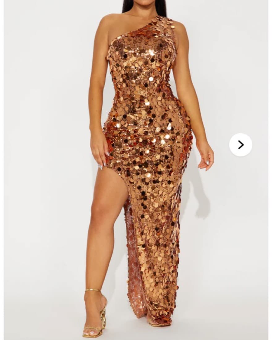 Irresistable Charm Gold Maxi Dress (XS) - Image 1