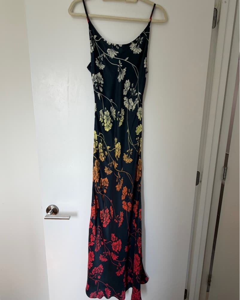 Anthropologie Navy Dress With Floral Omb - Image 2