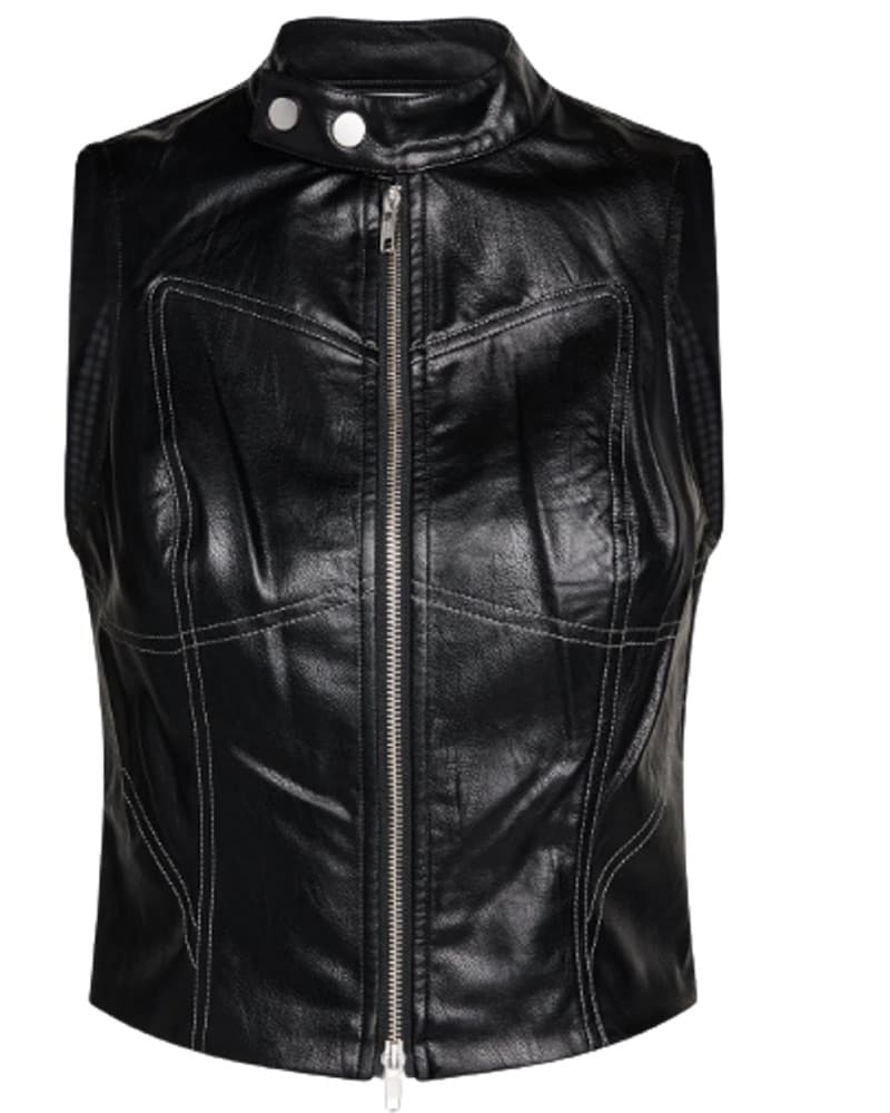 Chic Faux Leather Cropped Vest - Image 1